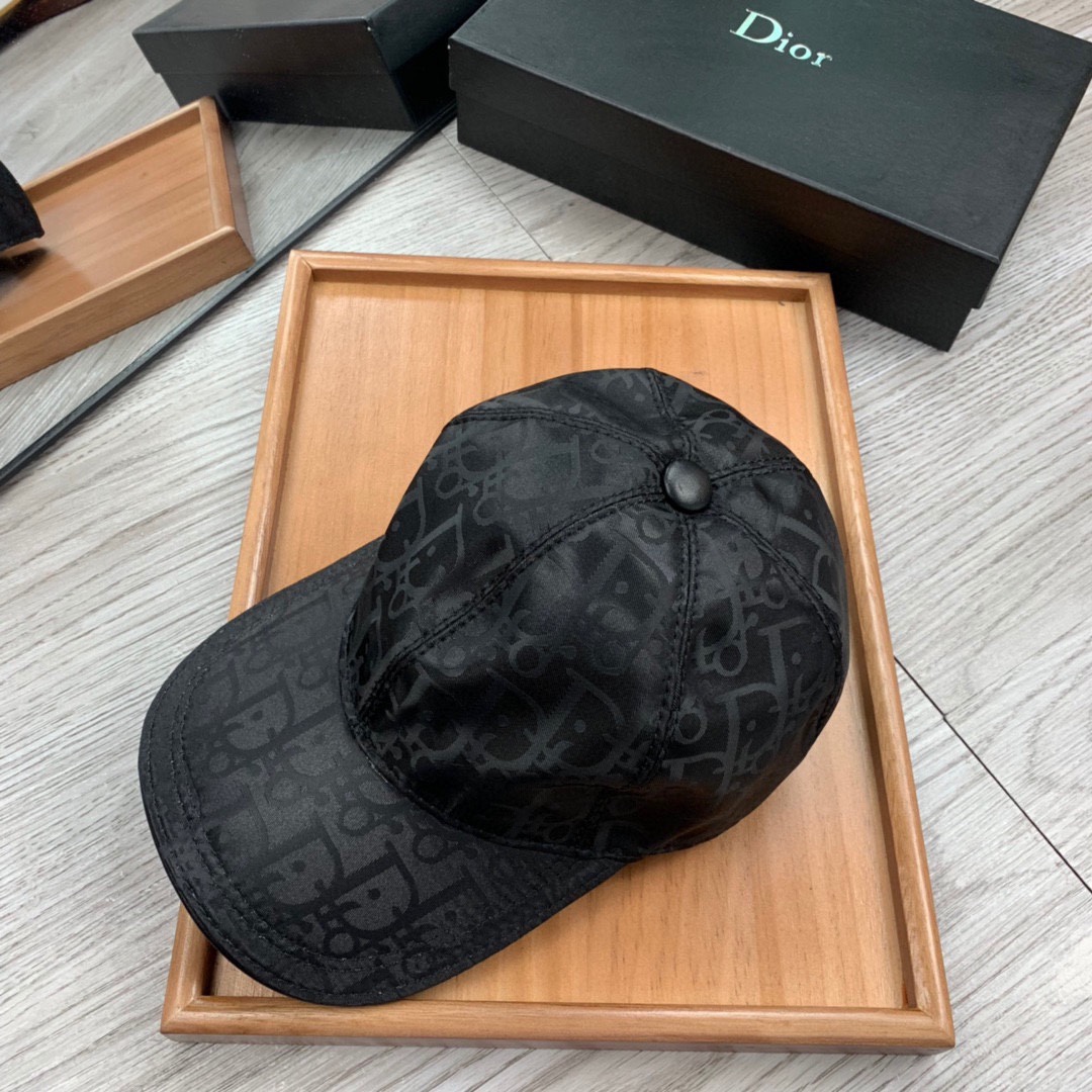 Dior Printed Gabardine Baseball Cap In Black